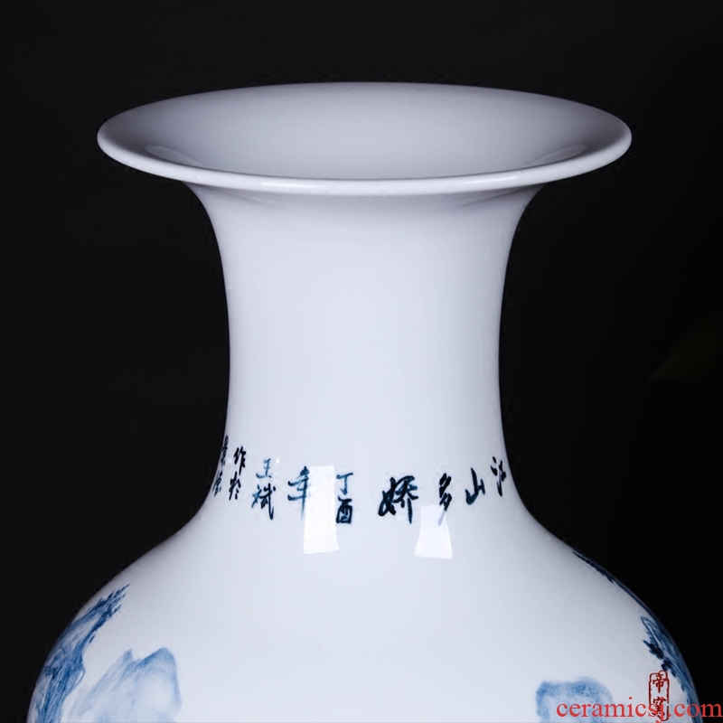 The Master of jingdezhen ceramics hand - made scenery youligong large name plum bottle sitting room place, Chinese style of large vase - 559299875874