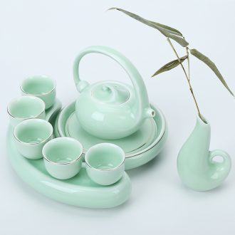 Friends are celadon ceramic dry tea tea sets tea tray was contracted a portable travel kung fu tea set the happiness
