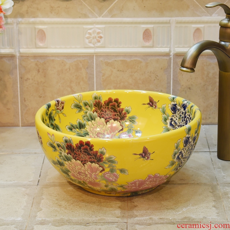 Jingdezhen ceramic wash basin stage basin, art basin sink more than 30 cm in size small