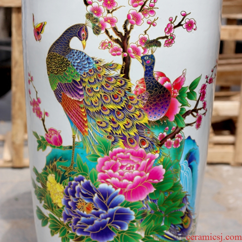 Contracted jingdezhen ceramic floor big vase Chinese flower arrangement sitting room place coarse pottery large suit the dried flower implement - 552070271430