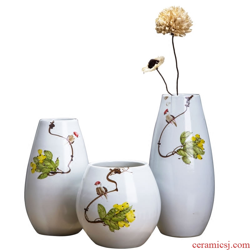 Jingdezhen ceramic dry flower flower vase of new Chinese style living room TV ark, wine home furnishing articles