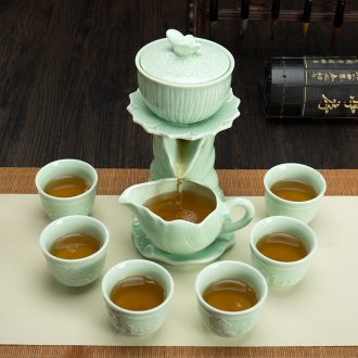 Ronkin ceramic creative half automatic tea suit household tureen lazy tea hot kung fu tea; preventer