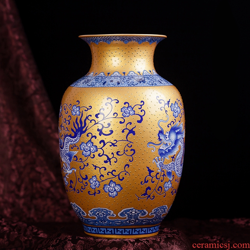 Jingdezhen ceramics modern Chinese style household act the role ofing is tasted colored enamel sitting room big vases, flower, TV ark, furnishing articles