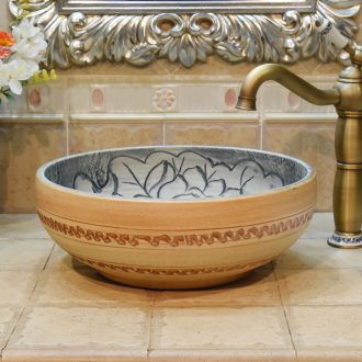 Jingdezhen ceramic art basin sanitary ware stage basin sinks within the basin that wash a face carved black waves