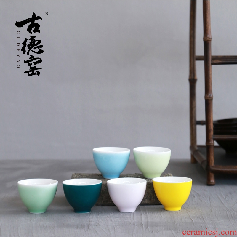 Goodall kiln rainbow of sample tea cup ceramic cups kung fu tea set perfectly playable cup paint color pu-erh tea cups of water