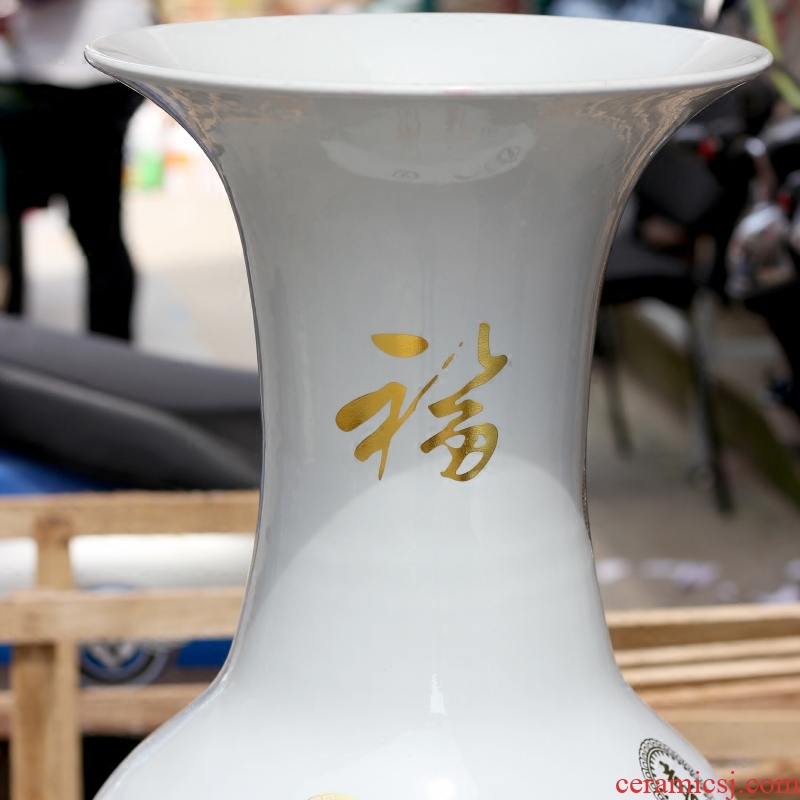 Jingdezhen ceramic hand - made splendid sunvo large blue and white porcelain vase home sitting room adornment is placed large - 552070271430