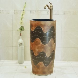 Jingdezhen ceramic basin toilet lavabo column column in the water of the basin that wash a face suit household art basin