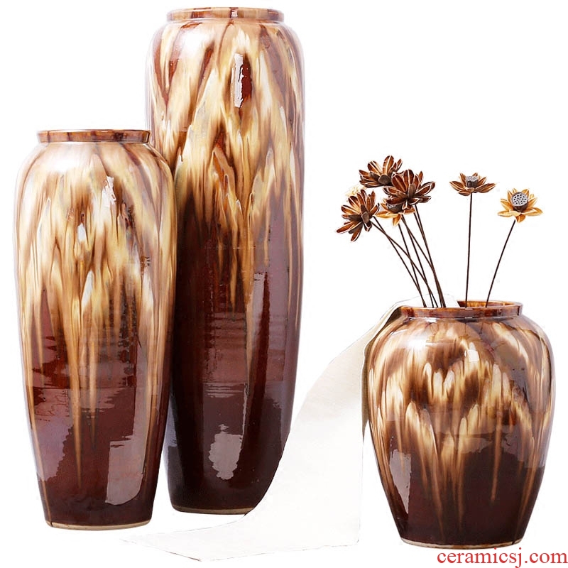Jingdezhen ceramic landing big vases, new Chinese style hotel, villa decoration furnishing articles between example flower decoration in the sitting room - 523306921893