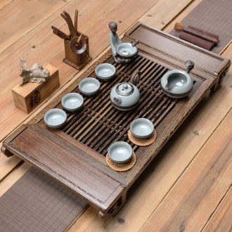 Friend is chicken wings wood tea tray home draw out tea sea ceramics kung fu tea set a complete set of tea