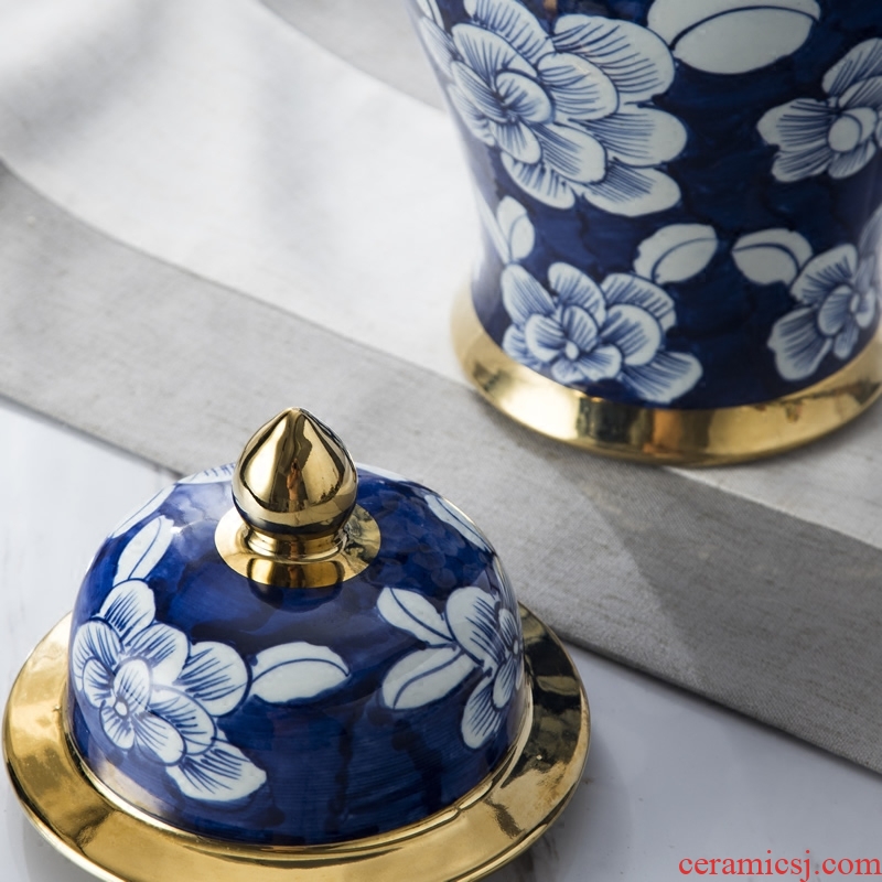 Jingdezhen ceramics of large vases, flower arranging large new Chinese style home sitting room adornment TV ark, furnishing articles - 570196833737