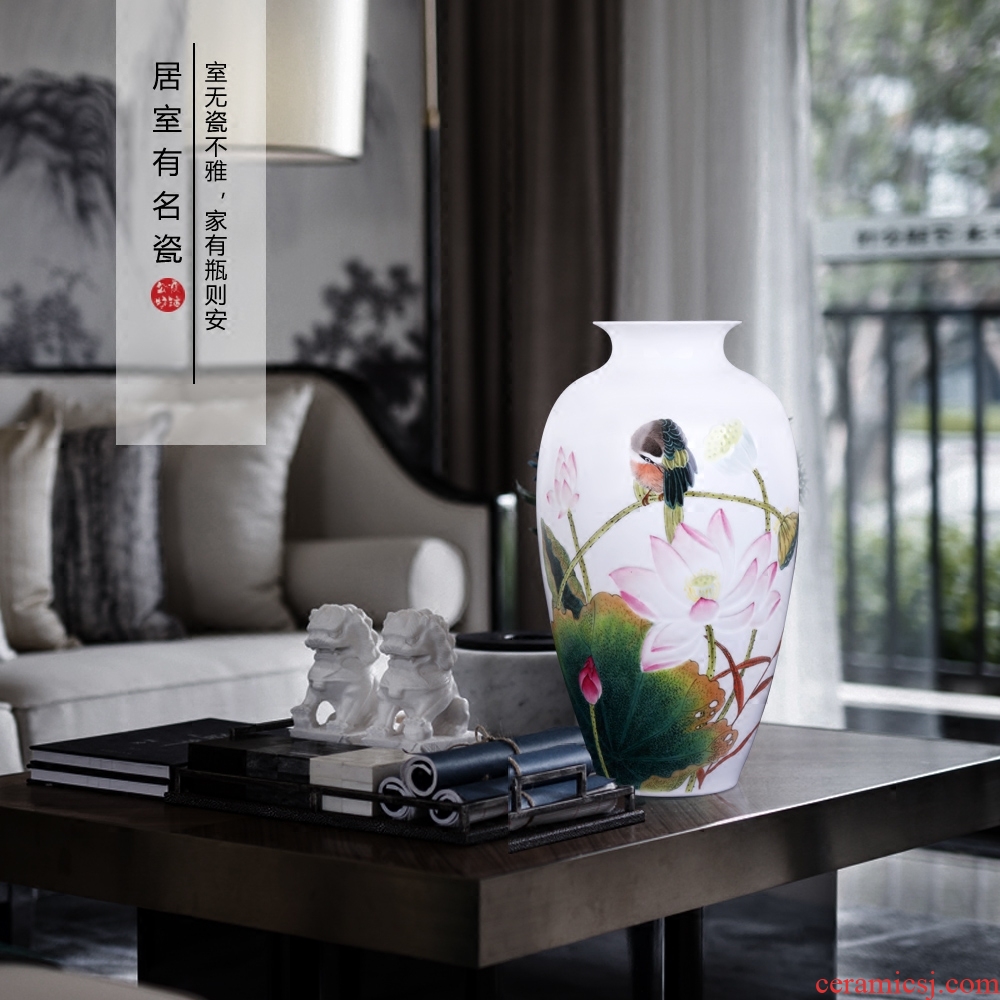 Better sealed up with jingdezhen ceramic antique nine big vase pastel peach tree furnishing articles rich ancient frame decoration - 564735272599