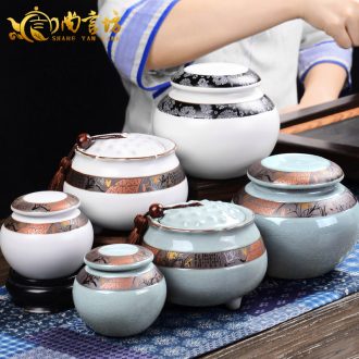 It still fang tea large bucket of pu - erh tea pot seal box elder brother up caddy fixings ceramic household
