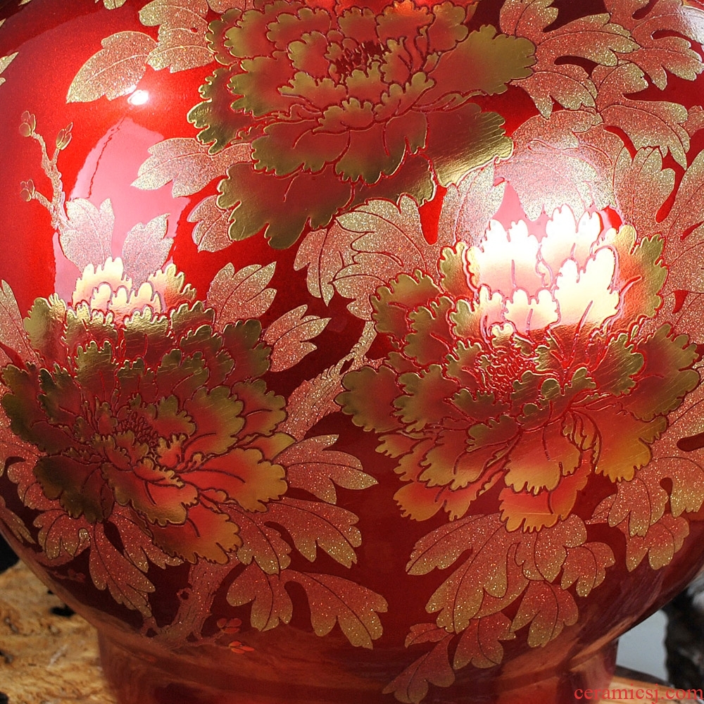 Jingdezhen ceramics crystalline glaze vase of large sitting room furniture hotel decoration decoration - 532043627141