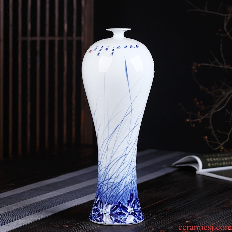 Jingdezhen ceramics of large blue and white porcelain vase sitting room open TV ark adornment of Chinese style household furnishing articles - 560747089989