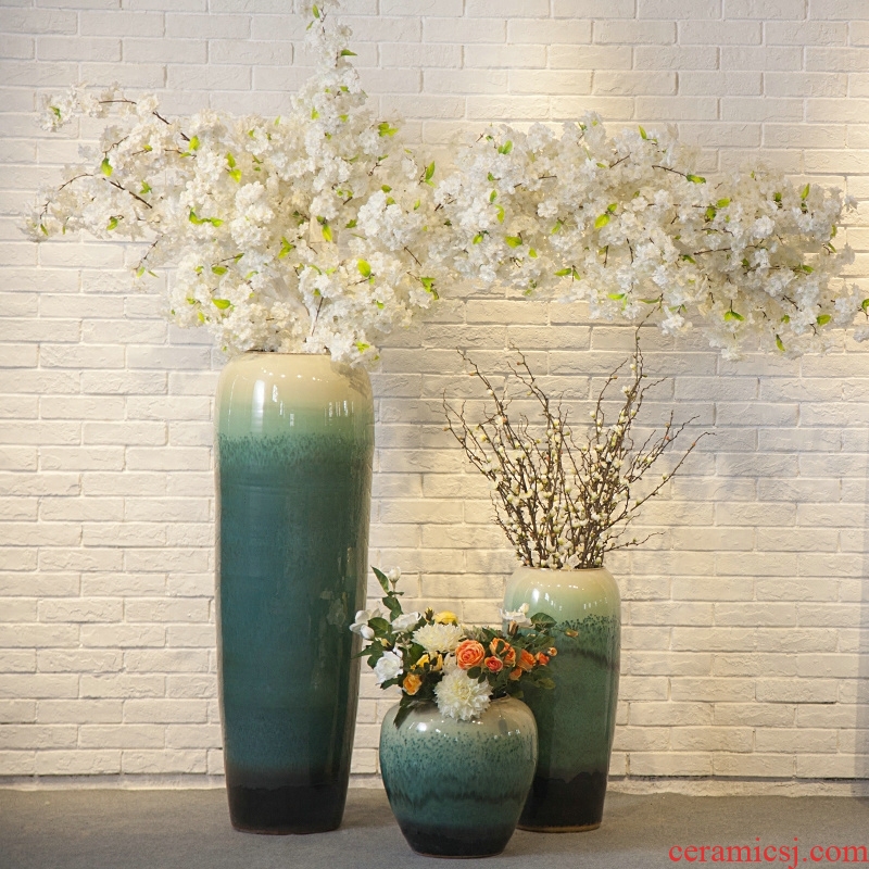 Modern new Chinese style of large vases, jingdezhen ceramics hand - made dried flowers, flower arrangement, the sitting room TV ark, furnishing articles - 552375207532