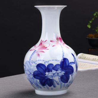 Jingdezhen ceramics hand - made of blue and white porcelain vases, flower arrangement furnishing articles furnishing articles antique Chinese style porch sitting room decoration