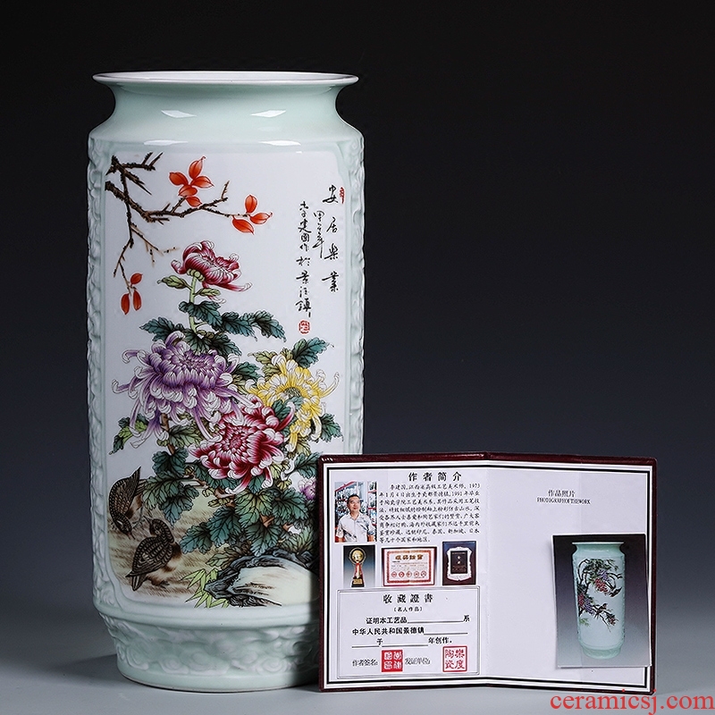 Modern example of jingdezhen ceramic vases, flower arrangement sitting room big be born furnishing articles villa hotel pottery decoration - 557981065252