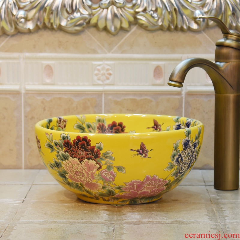 Jingdezhen ceramic wash basin stage basin, art basin sink more than 30 cm in size small