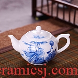 Jingdezhen blue and white landscape tea strainer) hand - made ceramics filter kung fu tea tea taking of spare parts
