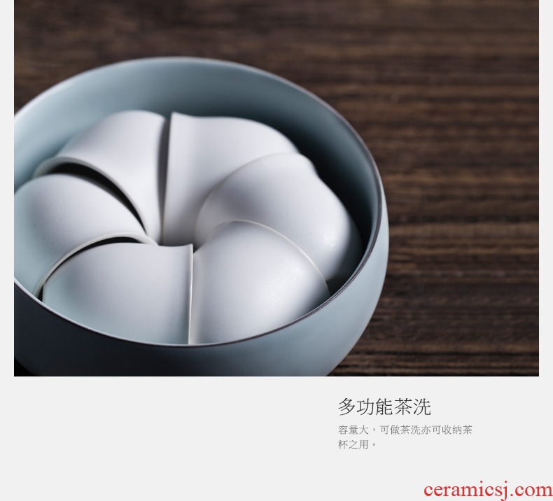 Million kilowatt/hall tea to wash the ceramic kung fu tea set parts tea zero with large bowl washing cup in bud