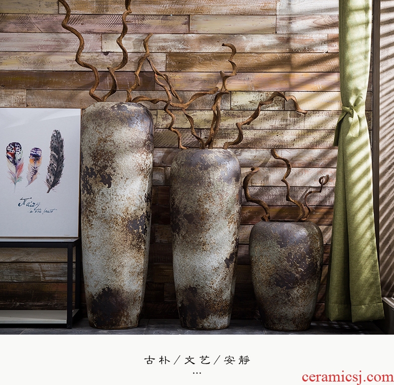 Jingdezhen ceramics live figure ground gourd vases large feng shui living room home furnishing articles - 570761669497