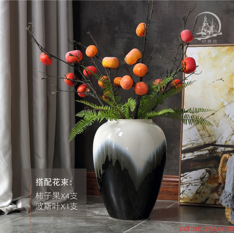 Jingdezhen ceramic big vase high vase contracted modern flower arrangement large landing place of the sitting room porch vase - 569111187733