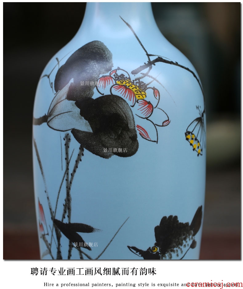 Jingdezhen ceramic hand - made splendid sunvo large blue and white porcelain vase home sitting room adornment is placed large - 545827981294