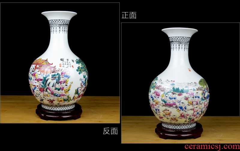 Jingdezhen large dried flower adornment art vase furnishing articles sitting room ground flower arrangement of new Chinese style household ceramics creative - 549120105806