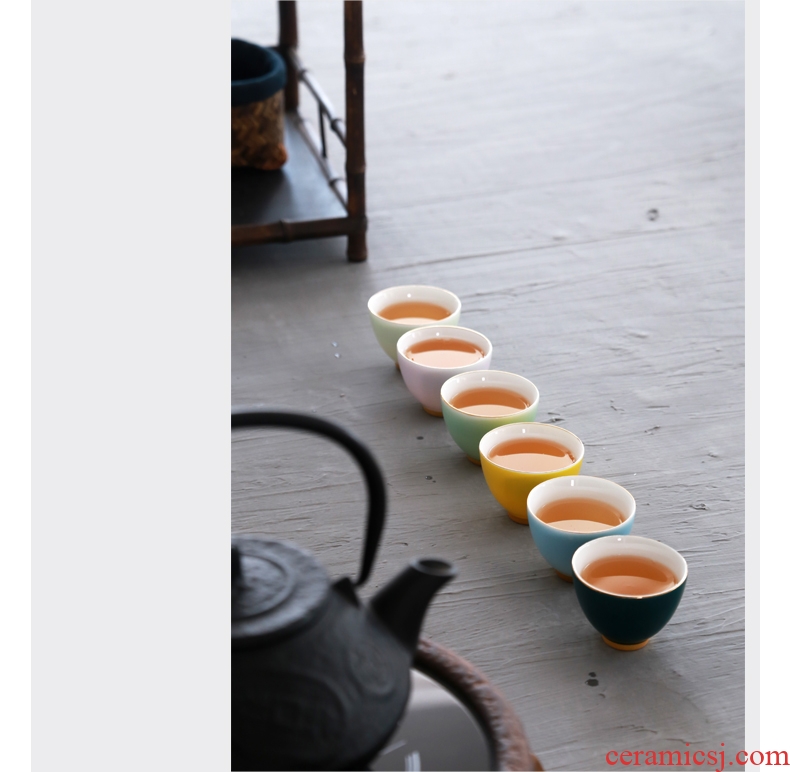 Goodall up rainbow of sample tea cup ceramic cups kung fu tea set perfectly playable cup paint color pu - erh tea cups of water