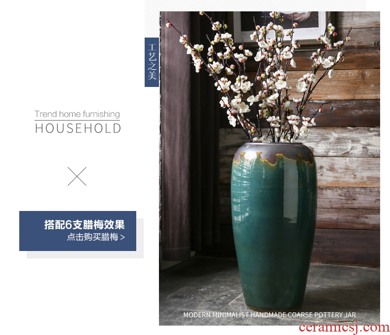 Jingdezhen ceramics powder enamel peony flowers precious gourd of large vases, modern Chinese style household furnishing articles - 552797721321