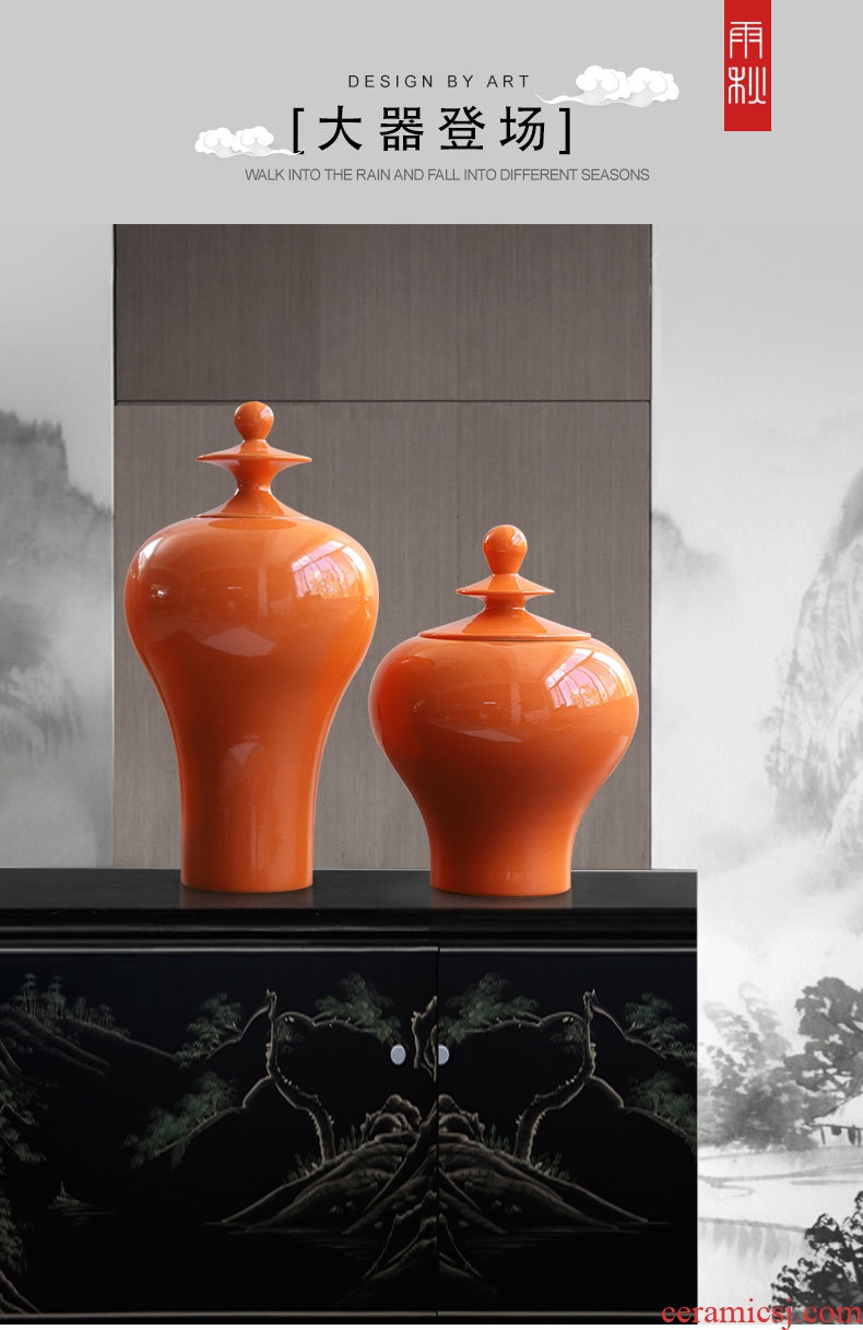 Ceramic restoring ancient ways do old vase ice crack green flower bed pot - bellied bottles of modern Chinese style soft outfit sitting room accessories - 572957049013