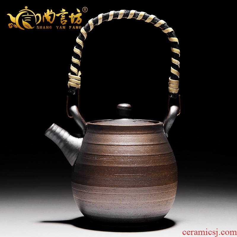 It still fang kung fu tea set little teapot retro firewood ceramic teapot coarse pottery side girder pot pot