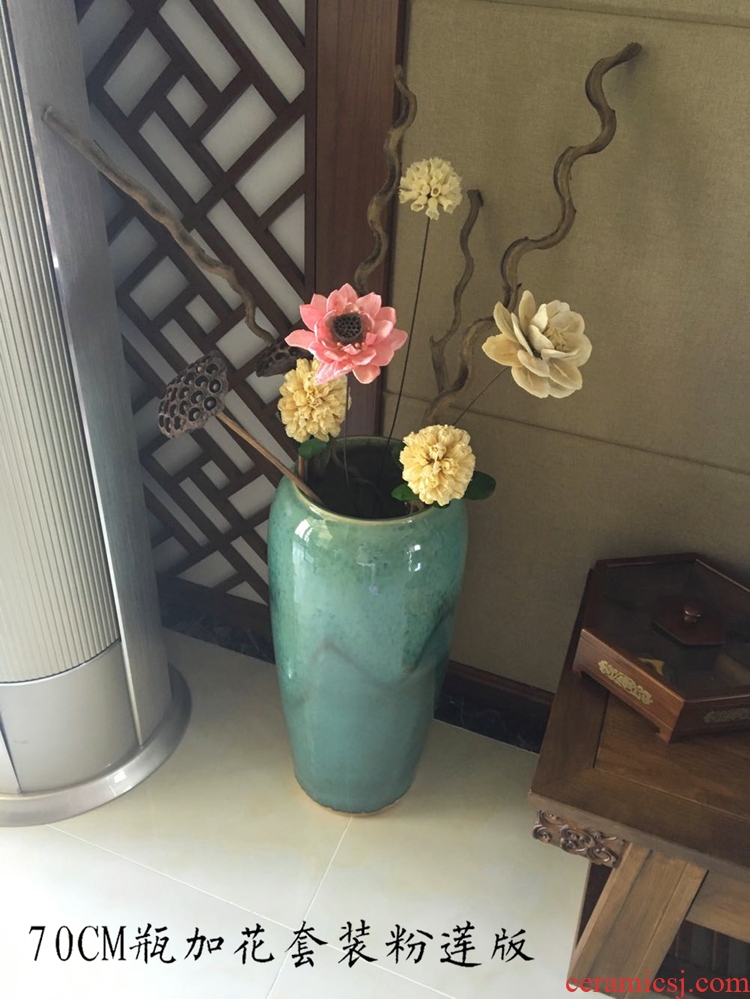 Landing a large ceramic vases, dried flower adornment place to live in the sitting room porch I and contracted Europe type creative flower arrangement - 520763486334