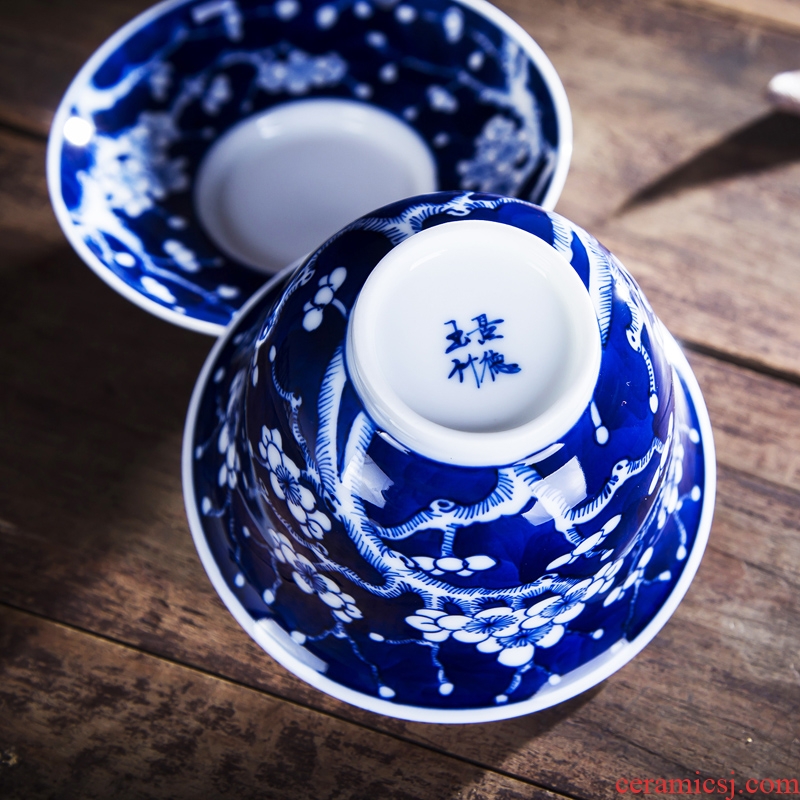 Jingdezhen ceramic hand - made mei tureen large ice