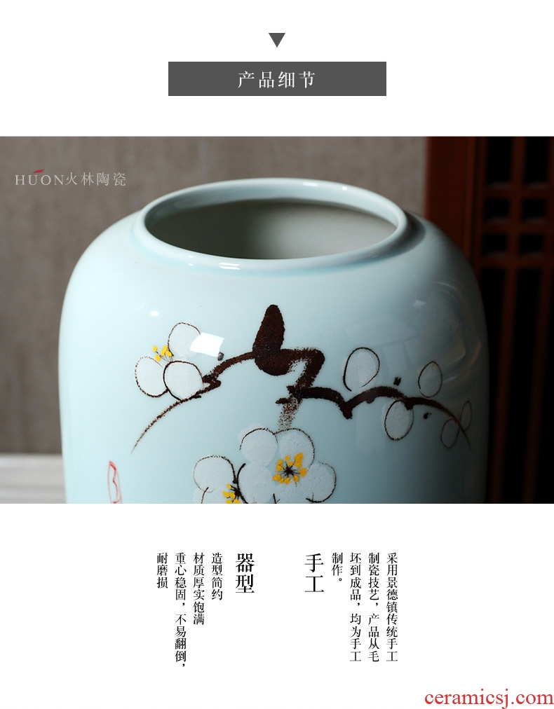 Jingdezhen ceramics big red peony ground vase a thriving business hotel opening taking decoration - 561136245851