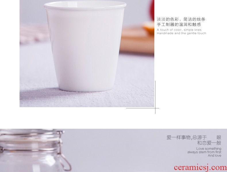 Jingdezhen pure white ipads porcelain hotel restaurant cup cup with a cup of milk for breakfast cup creative paper cups