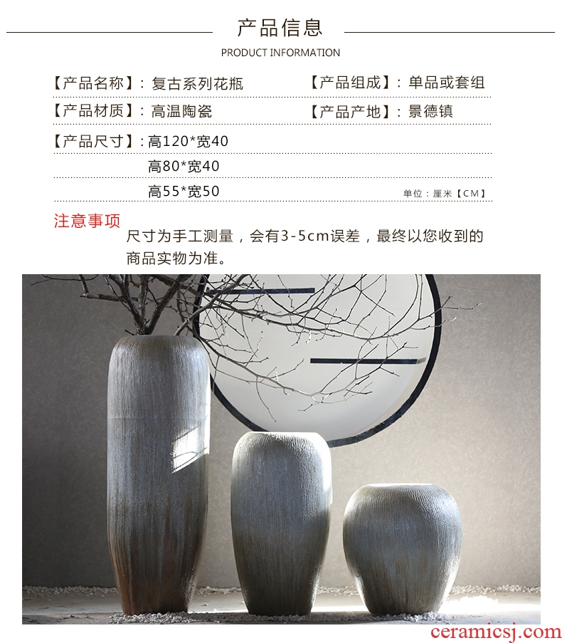 Jingdezhen ceramics maxim big yellow vase furnishing articles of Chinese style sitting room ground adornment housewarming gift - 560667489156