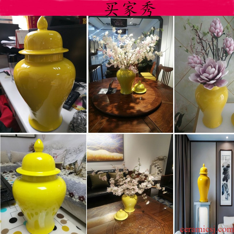 Jingdezhen modern Nordic creative contracted household act the role ofing is tasted furnishing articles sitting room be born lucky dried flowers and big vases, ceramic - 559301180464