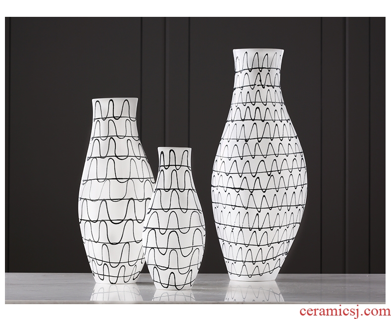 Jingdezhen famous hand - made ceramics vase peony large opening of new Chinese style living room decoration housewarming furnishing articles - 575242805490