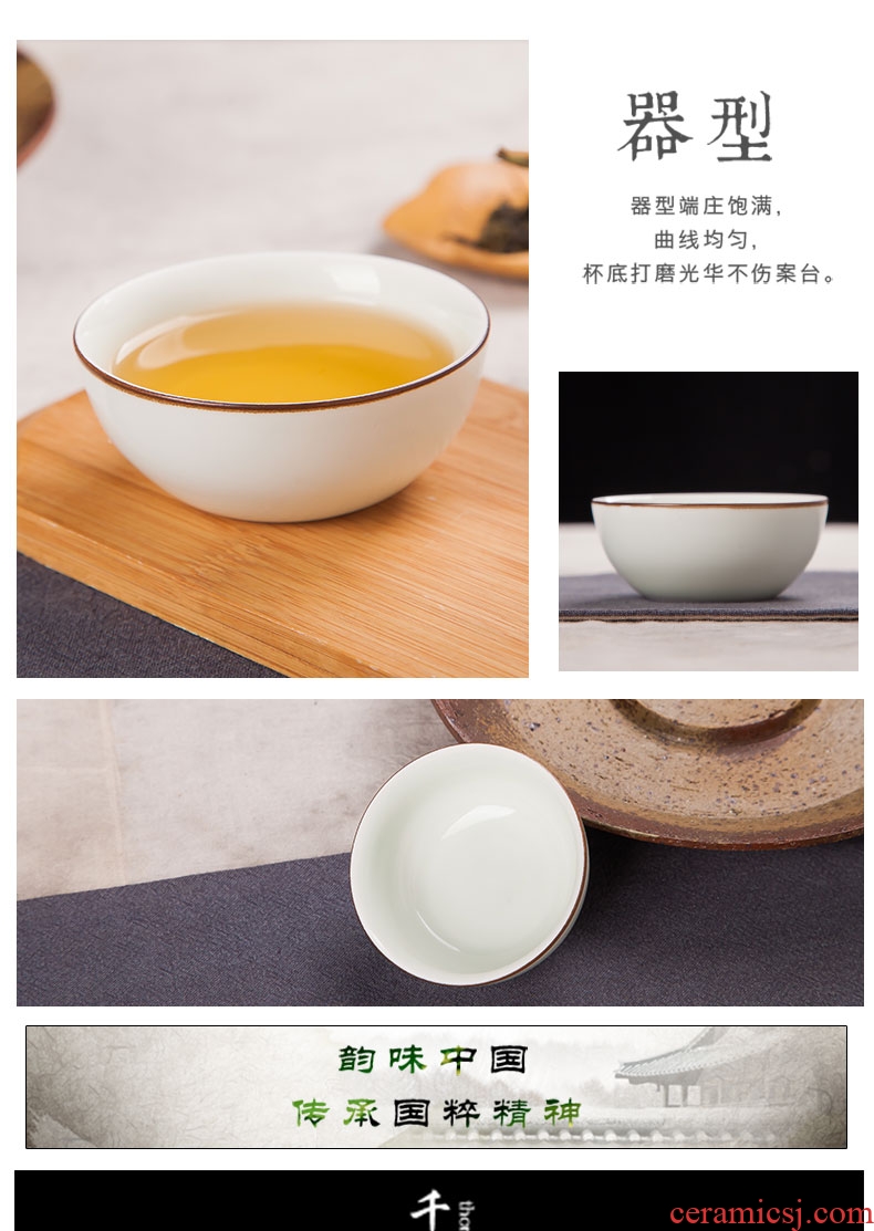 Jingdezhen shadow green ceramic tea cup cup kung fu tea cups chicken cylinder sample tea cup cup personal master list