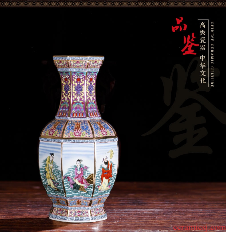 Jingdezhen porcelain industry the azure glaze ceramics founds a flat belly vase Chinese modern decor collection furnishing articles - 557292026908