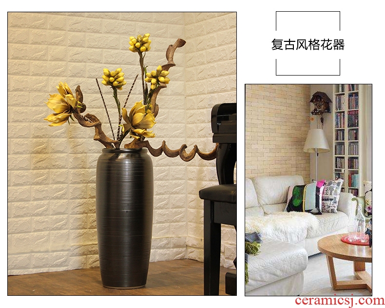 Jingdezhen ceramic vase furnishing articles sitting room flower arranging antique Chinese porcelain household adornment large TV ark - 555665672860