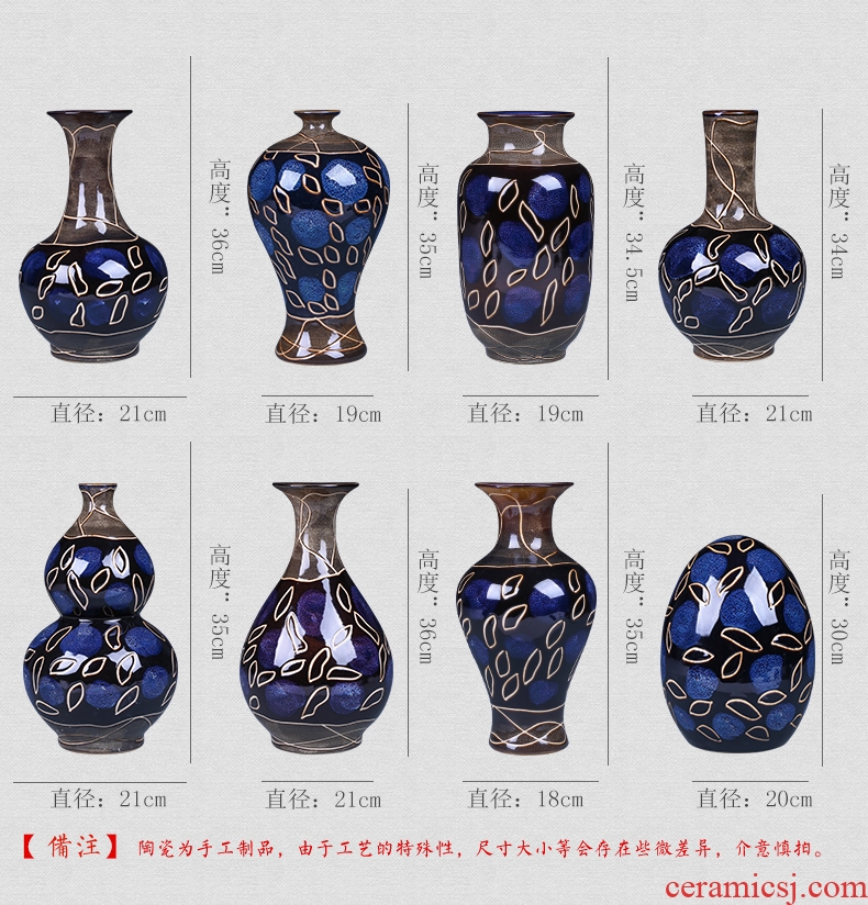Manual creative up jingdezhen ceramics, vases, flower arrangement of Chinese style restoring ancient ways wine rich ancient frame is placed in the living room