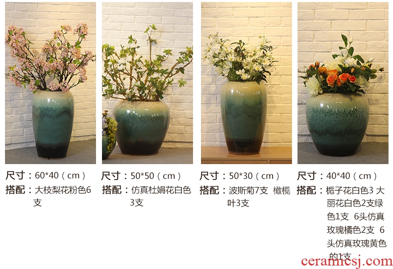 Chinese vase floral inserted dried flower implement hotel villa large landing, the sitting room porch household ceramics restoring ancient ways furnishing articles - 552375207532