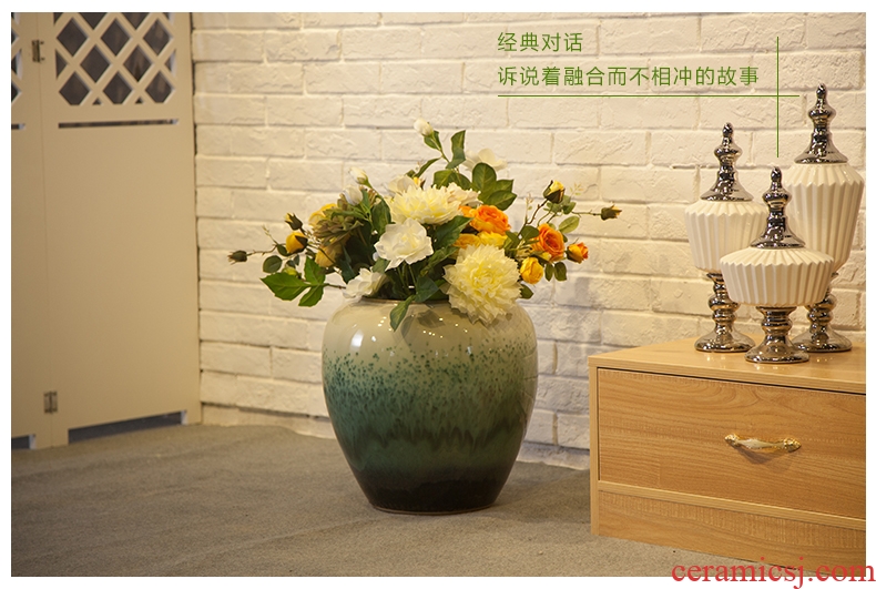 Jingdezhen ceramics of large vase furnishing articles sitting room hotel large new Chinese style household adornment TV ark - 552281065024