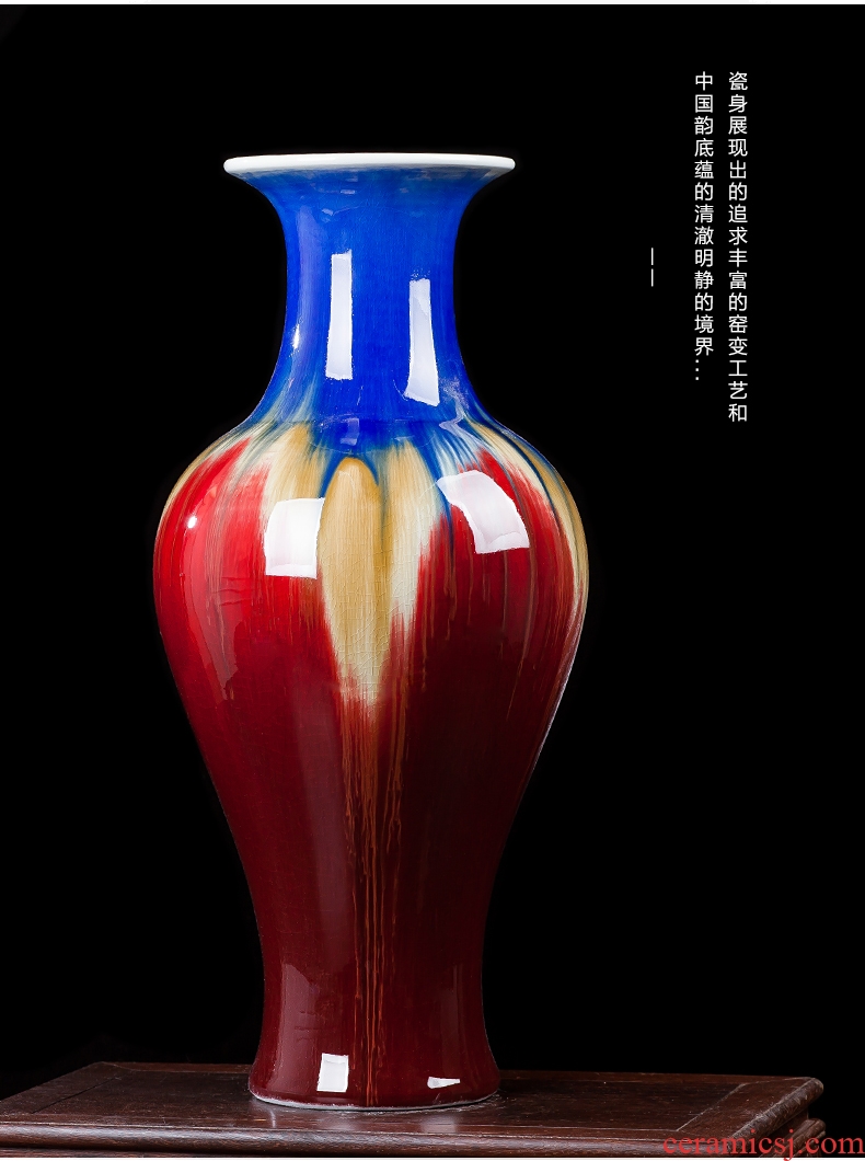 Jingdezhen ceramic hand - made ching sitting room hotel decoration painting of large blue and white porcelain vase flower arrangement furnishing articles - 560939042569