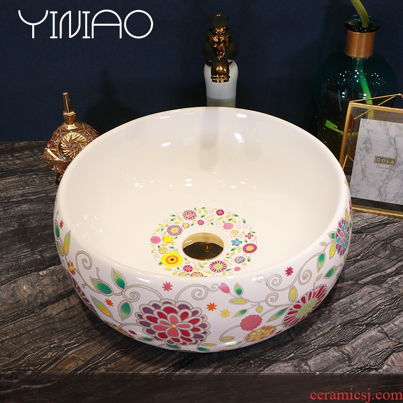 Million birds basin stage basin drum-shaped lavatory ceramic dish home European art toilet basin that wash a face to wash your hands