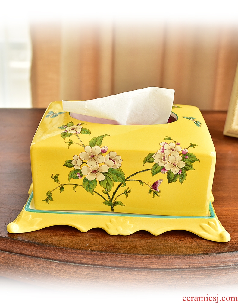 Murphy, American country ceramic tissue box European rural sitting room dining - room bedroom adornment carton furnishing articles