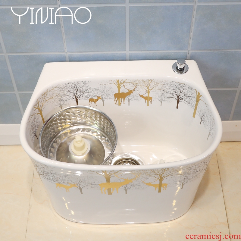 Million birds double drive home floor mop pool balcony ceramic mop pool rotary toilet cleaning bucket trough