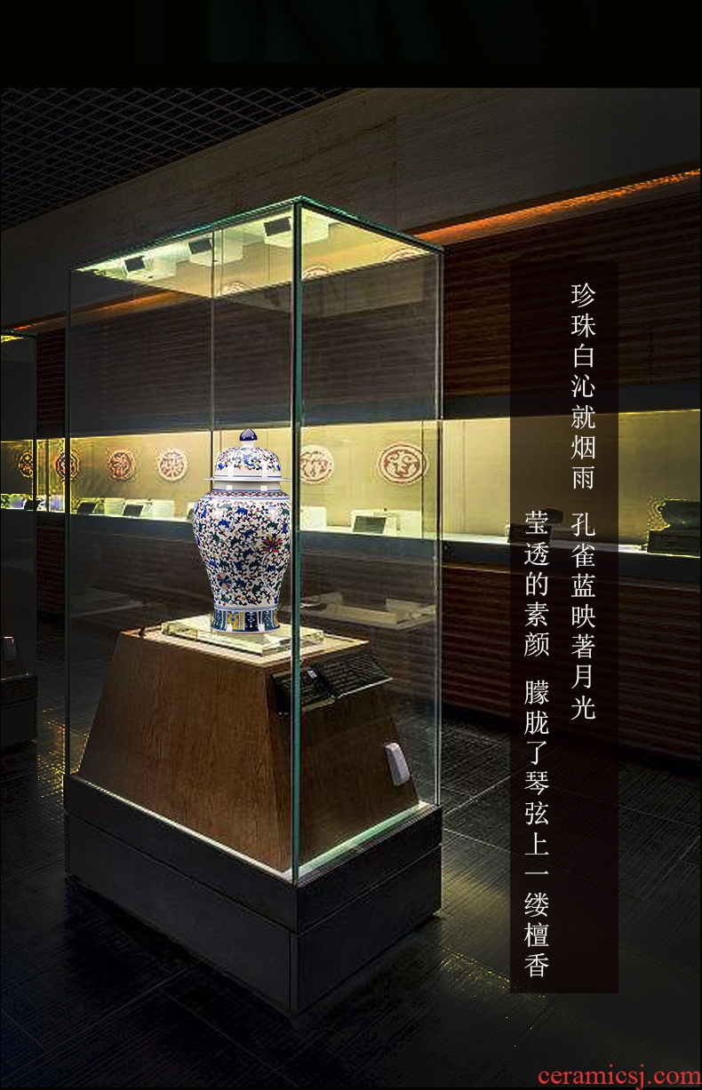 Jingdezhen ceramics famous hand - made enamel vase furnishing articles large sitting room porch decoration of Chinese style household - 41580075666